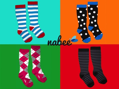 Pink & White Striped Compression Socks - Nurse Socks – Nabee