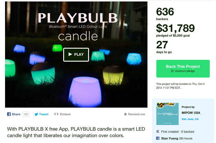 PLAYBULB candle - Color LED Flameless Candle with Mobile App