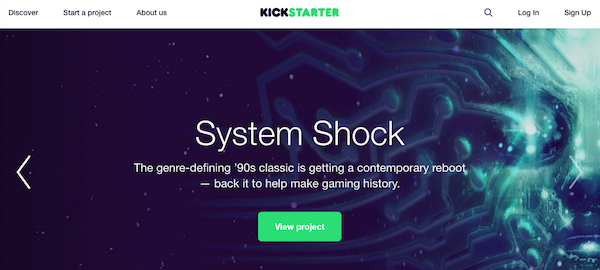 kickstarter homepage