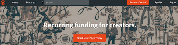 patreon homepage